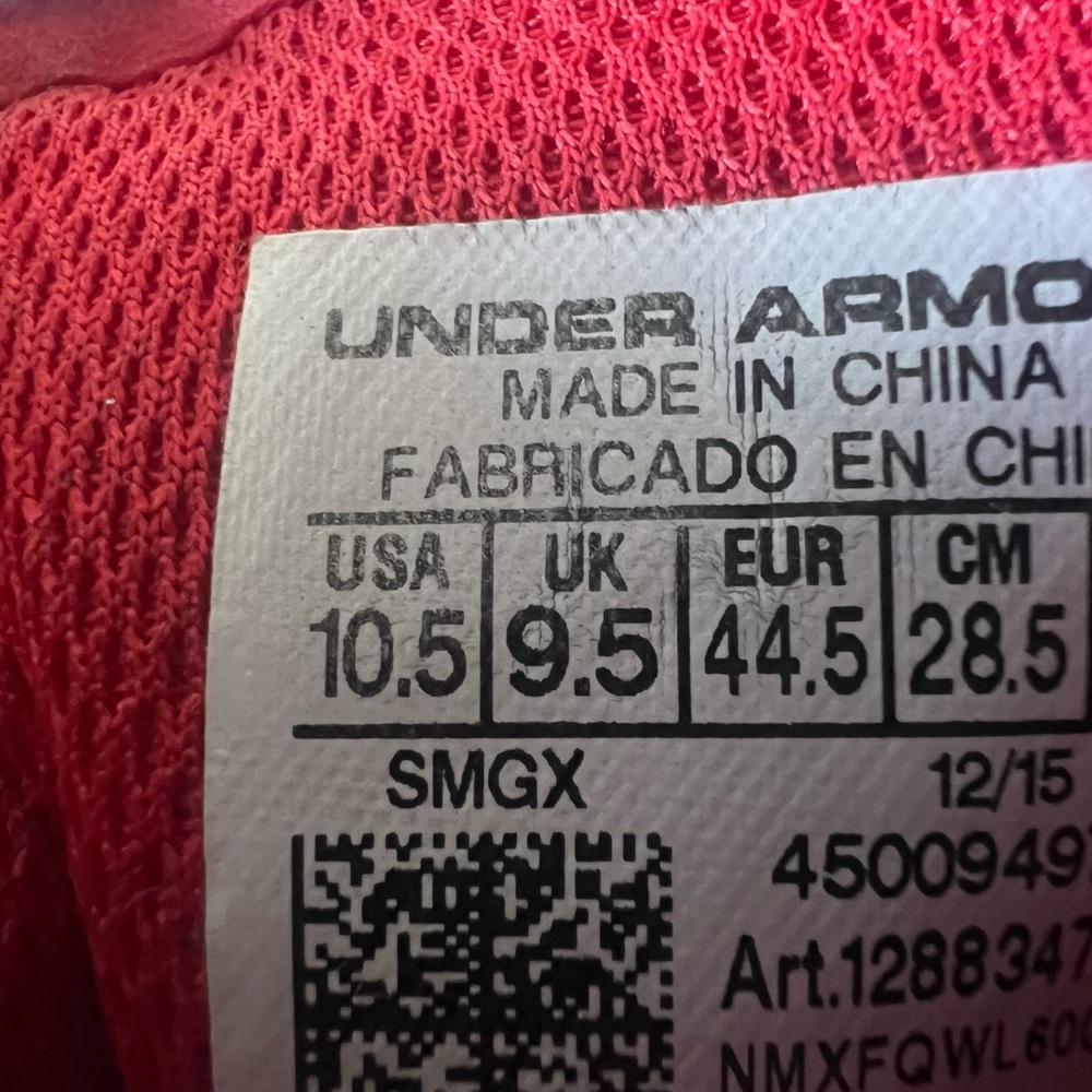 Under Armor Size 10.5 Red - image 2